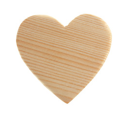 Wooden heart isolated on white