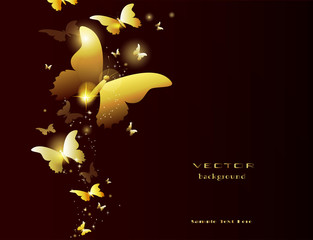 Vector light gold butterfly