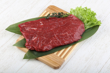 Raw beef steak