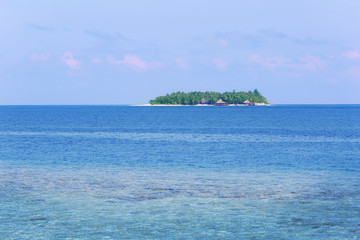 Seascape with small island.
