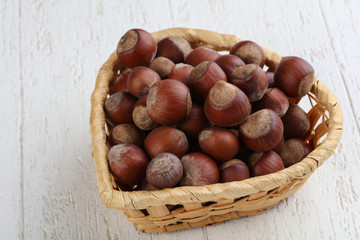Hazelnuts in the basket