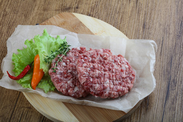 Raw burger cutlet