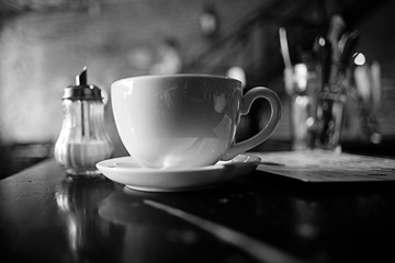 Breakfast tea in a cafe