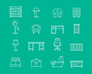 Furniture vector icons