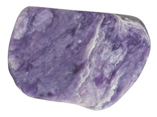 Small charoite pebble macro isolated on white © argenlant