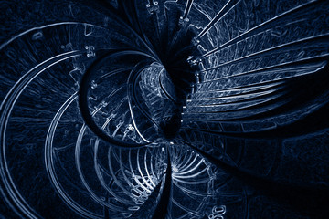 unusual spiral staircase in St. Isaac's Cathedral in St. Petersburg - obrazy, fototapety, plakaty