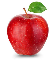 Ripe red apple isolated on a white background.