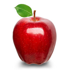 Ripe red apple isolated on a white background.