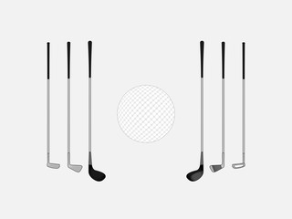 Golf Clubs with Ball