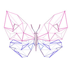  line low poly  butterfly
