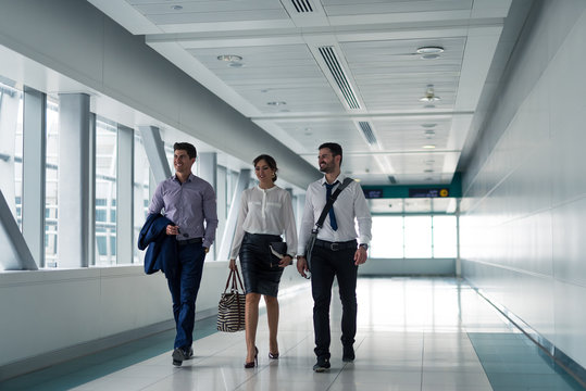 Businesspeople walking together