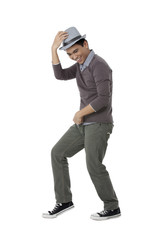 male teenager showing michael jackson dance