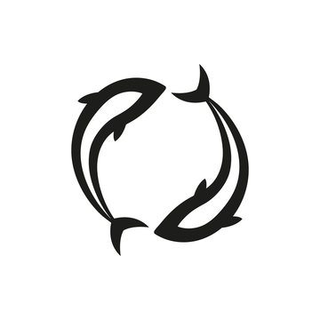 Black pisces isolated on white