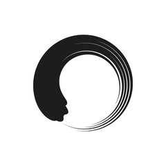 Zen enso circles in modern minimalist style. vector illustration isolated on white background.