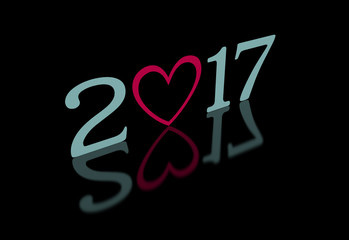 New Year 2017 - 3D Rendered Image