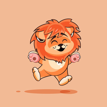 Lion cub rejoices