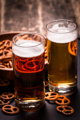 Assorted Beers in a Flight Ready for Tasting,vintage filter