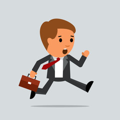 Businessman vector manager with briefcase.