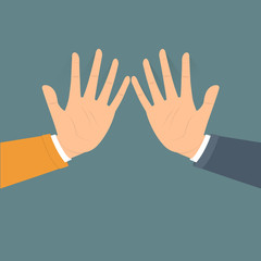 Give me five vector illustration flat design on green background.