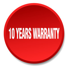 10 years warranty red round flat isolated push button