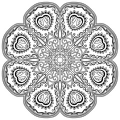 Vector henna tatoo mandala. Mehndi style.
