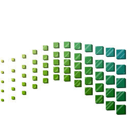 Fototapeta premium Green 3D cubes wave vector background.