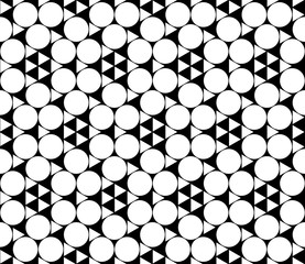 Vector modern seamless sacred geometry pattern, black and white abstract geometric background, subtle pillow print, monochrome retro texture, hipster fashion design