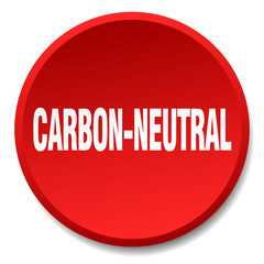 carbon-neutral red round flat isolated push button
