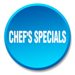 chef's specials blue round flat isolated push button
