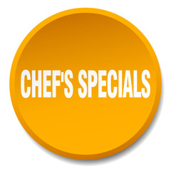 chef's specials orange round flat isolated push button