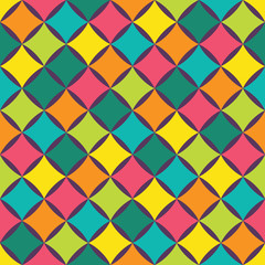Vector modern seamless colorful geometry pattern, color abstract geometric background, pillow multicolored print, retro texture, hipster fashion design