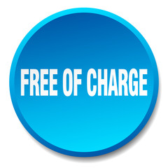free of charge blue round flat isolated push button