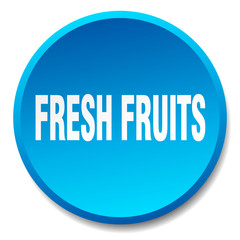 fresh fruits blue round flat isolated push button
