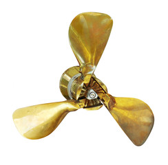 Boat propeller isolated on white