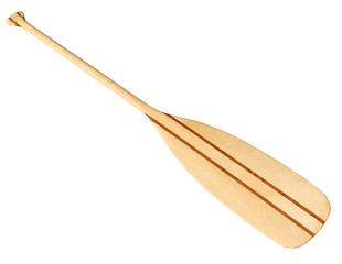Canoe paddle isolated on white. Clipping path included.