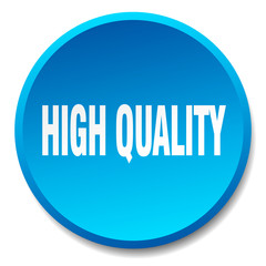 high quality blue round flat isolated push button