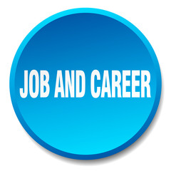 job and career blue round flat isolated push button