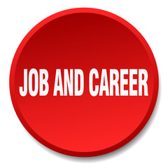 job and career red round flat isolated push button