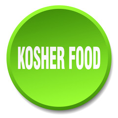 kosher food green round flat isolated push button