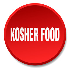kosher food red round flat isolated push button
