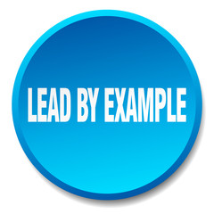 lead by example blue round flat isolated push button
