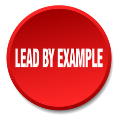 lead by example red round flat isolated push button