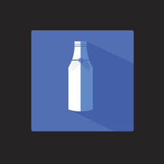 Bottle icon with shadows on blue and black