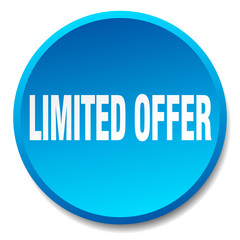 limited offer blue round flat isolated push button