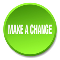 make a change green round flat isolated push button