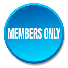 members only blue round flat isolated push button