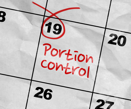 Concept image of a Calendar with the text: Portion Control