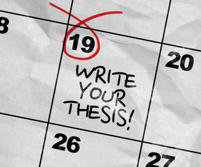 Concept image of a Calendar with the text: Write Your Thesis