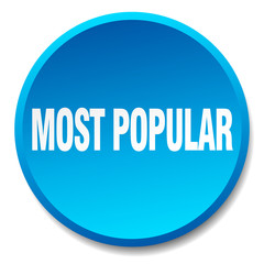 most popular blue round flat isolated push button
