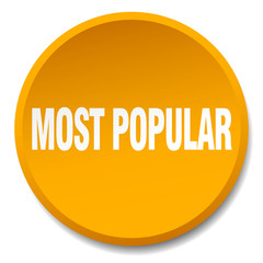 most popular orange round flat isolated push button